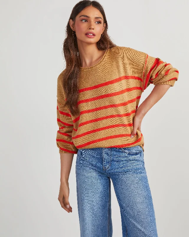 Wittman Striped Pullover Sweater Fleece Sweater Nylon Polyester