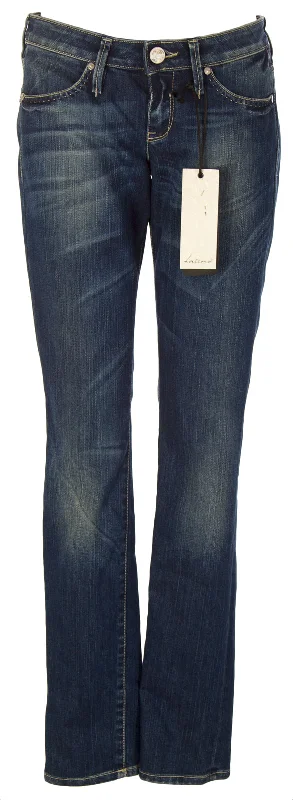 LATINO Women's Dark Wash Whisker Washed Jeans #LA61S33P3 $210 NEW Fashionable Frayed Hem Denim LATINO Women's Dark Wash Whisker Washed Jeans #LA61S33P3 $210 NEW Fashionable Frayed Hem Denim