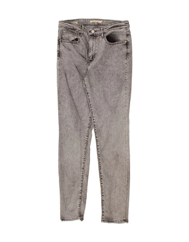 LEVI'S Womens 721 High Rise Skinny Jeans W28 L30 Grey Cotton Fashionable Cropped Denim Jeans LEVI'S Womens 721 High Rise Skinny Jeans W28 L30 Grey Cotton Fashionable Cropped Denim Jeans