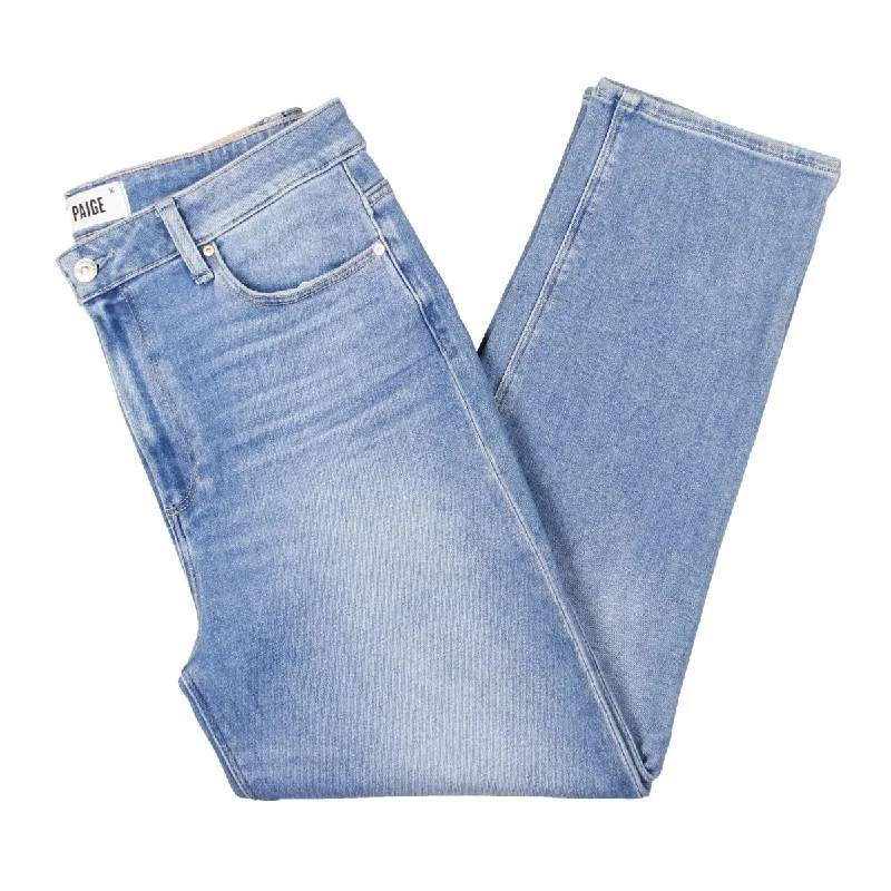 Paige Womens Stella High Rise Cropped Straight Leg Jeans Stylish High-Rise Mom Jeans Paige Womens Stella High Rise Cropped Straight Leg Jeans Stylish High-Rise Mom Jeans