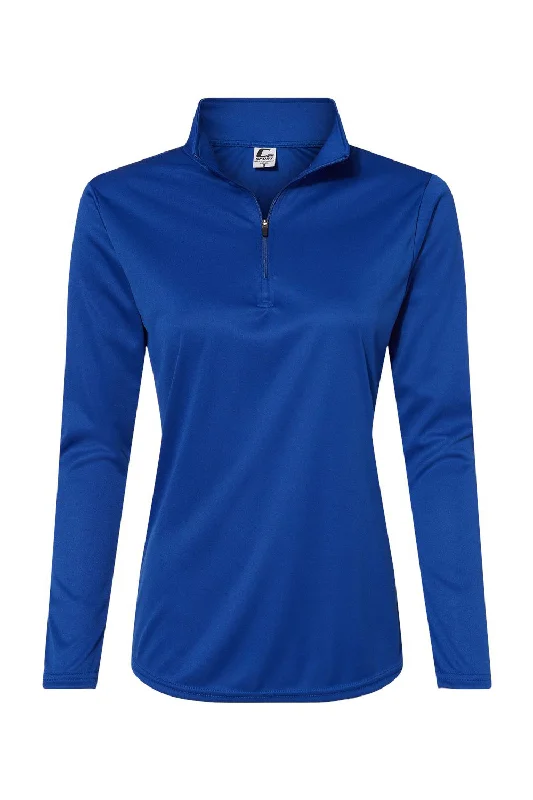 C2 Sport Womens Moisture Wicking 1/4 Zip Sweatshirt - Royal Blue - Closeout Graphic Hoodie Design Print