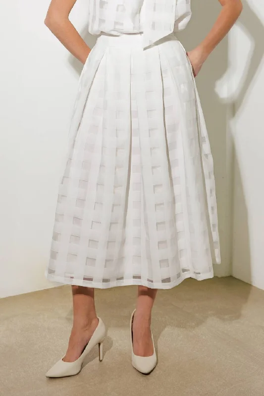 LET'S KEEP GOING ORGANZA MIDI SKIRT breathable skirt fabric