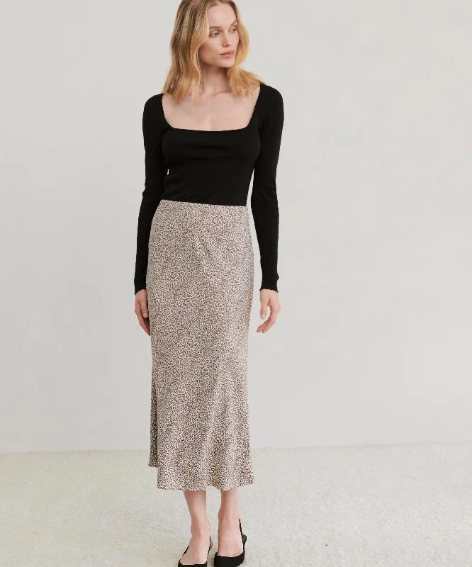 Leopard Slip Skirt denim skirt casual