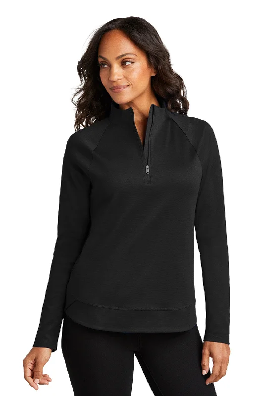 Port Authority Womens C-FREE Cypress Snag Resistant 1/4 Zip Sweatshirt - Deep Black - New Hoodie with Lining Warm Insulated