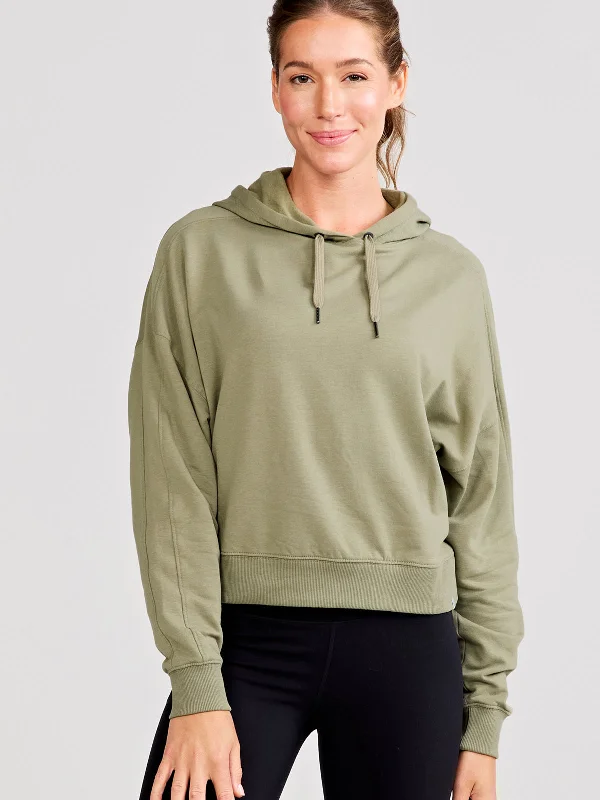Studio Fleece Hoodie Hoodie with Hem Detail Decorative Unique